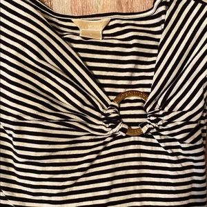 EUC Michael Kor Blue and White Striped Top